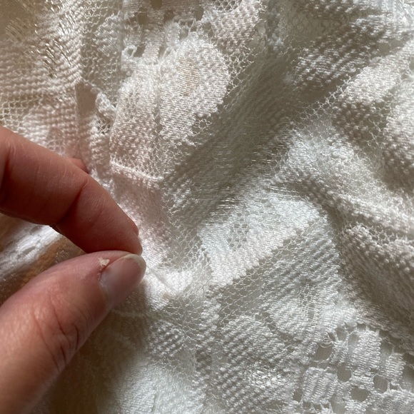 Ivory 70's Inspired Floral Lace V Neck Dress S - Picture 9 of 9